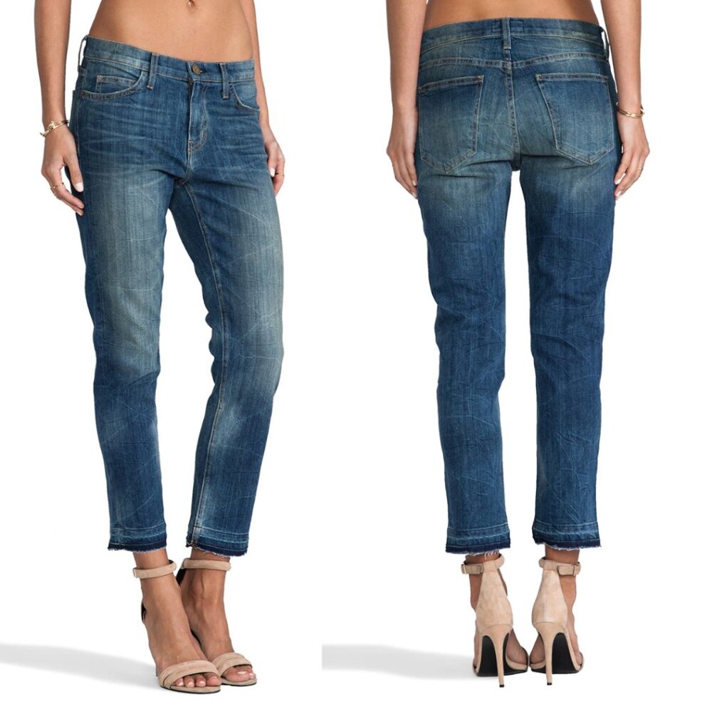 CURRENT ELLIOT The Cropped Straight Ankle Jean Womens 30 Relaxed Casual Casual